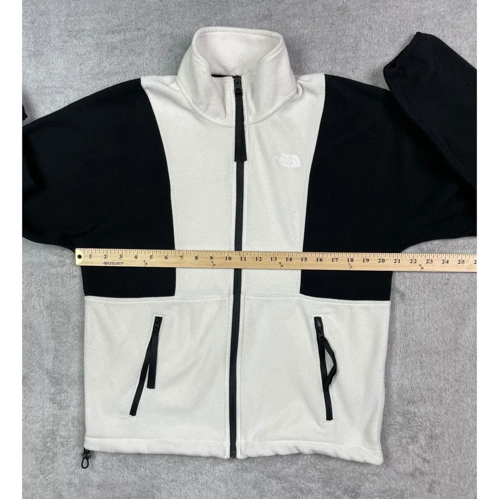 The North Face Men's Small TKA Attitude Full Zip Fleece Jacket White Black